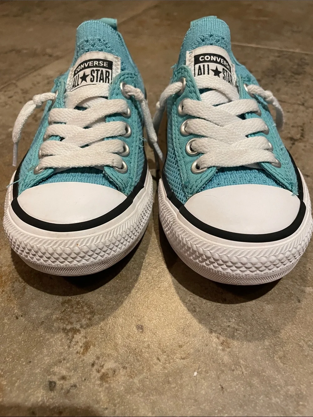Converse Chuck Taylor All Star Knit Easy-On Sneakers Youth US 11 Aqua Ocean Drip